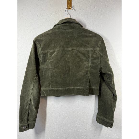Love Tree Women's Cropped Olive Corduroy Jacket Size Small - Picture 4 of 8